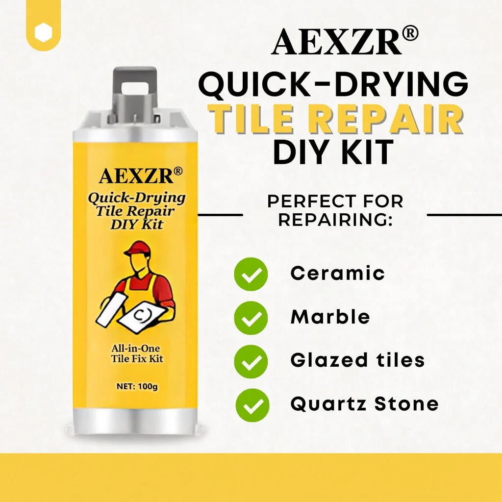 🏆✨AEXZR®Quick-Drying Tile Repair DIY Kit -🛡️ Industrial-Strength DIY Kit, Anyone Can Use🏠